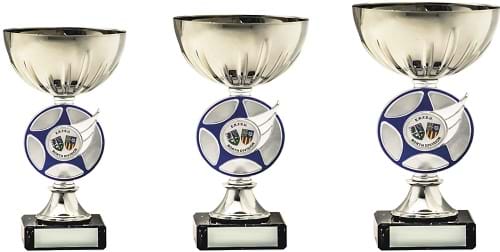 Silver Trophy  Awards with Blue Trim 1880 Series